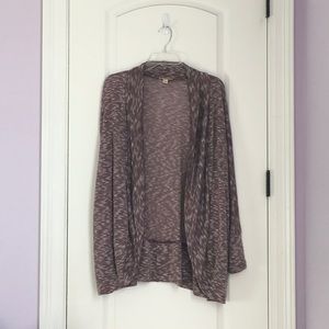 Maroon and White Striped Cardigan